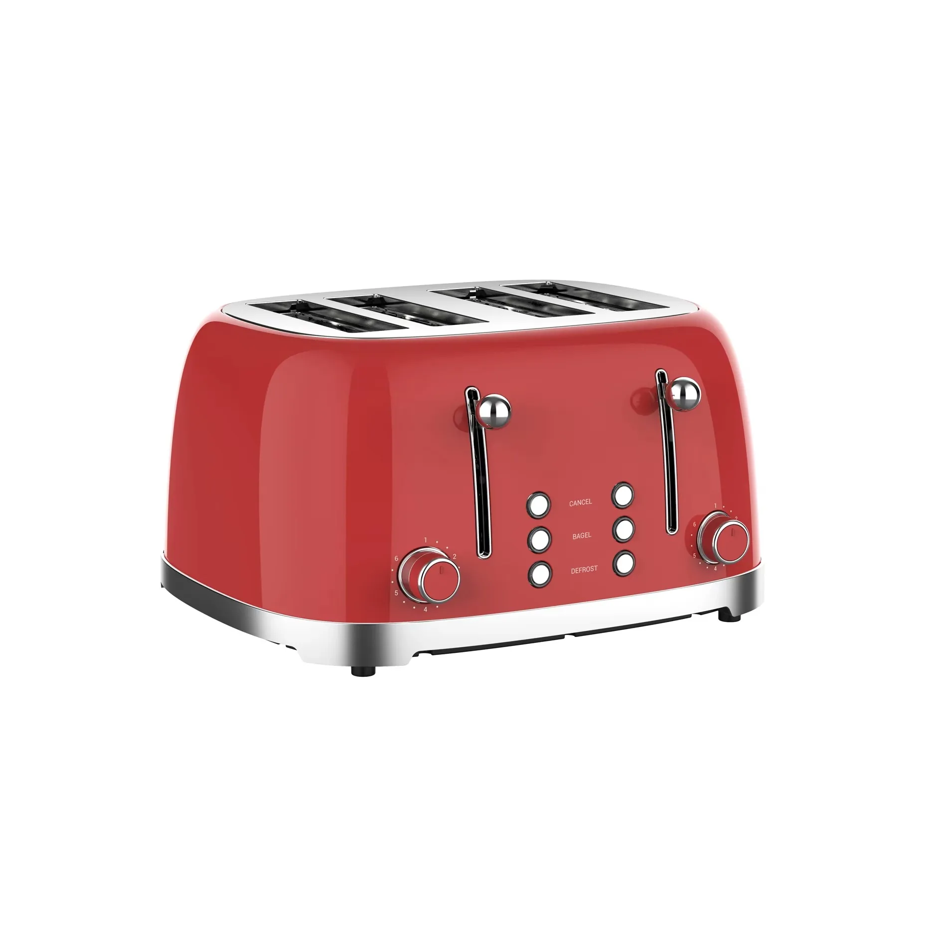 

4 Slice High Quality Electric Home Appliance Retro Breakfast Toaster with 1-6 Level Browning