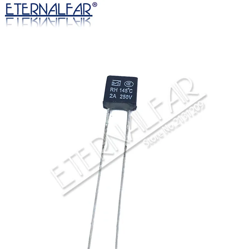 Термопредохранитель для электродвигателя вентилятора, 2 А, 250 В, 105, 110, 115, 120, 125, 130, 135, 140, 145 градусов, Температурный выключатель