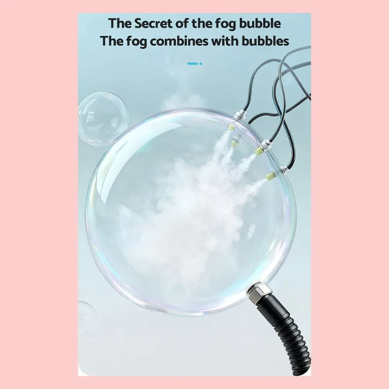 USB Rechargeable Bubbles Puffpop Bubble Maker, Automatic Bubble Machine With Lights For Outdoor Kids