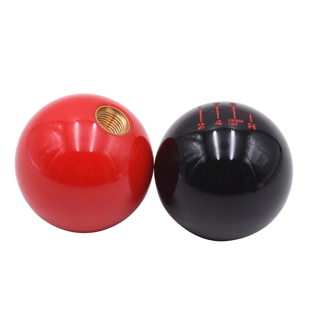 Universal M12X1.25 Thread 5 6 Speed Round Gear Shift Knob Shifter Lever Head