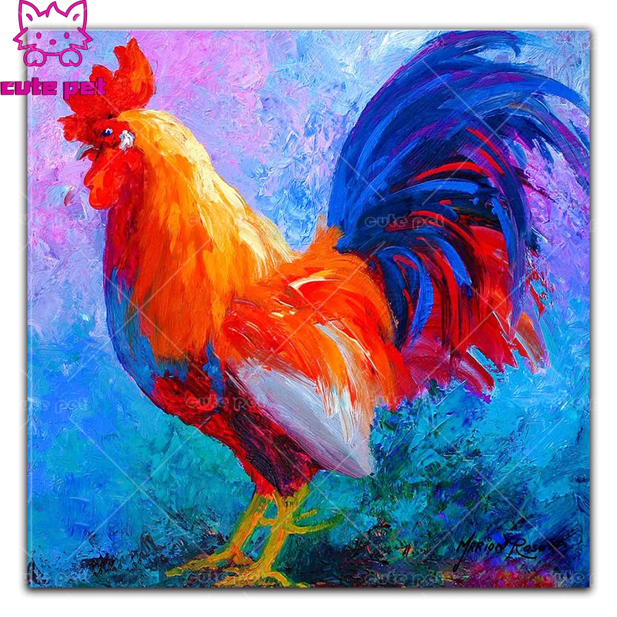 5D Diamond Painting Oil painting rooster animal Kits Handmade Needlework DIY Diamond Embroidery puzzle Mosaic Rhinestone Decor