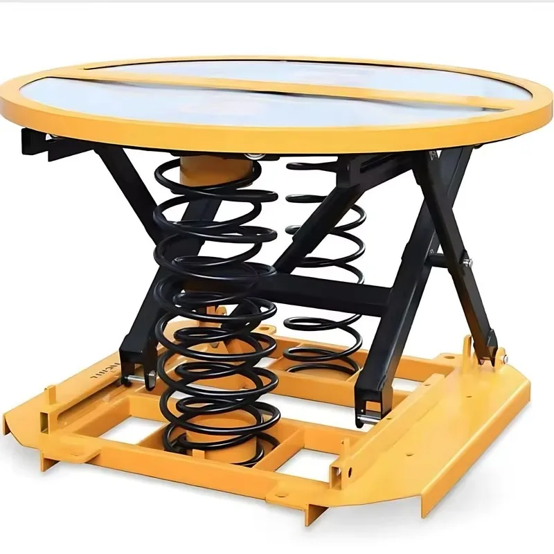 Fixed electric rotating circular lifting platform 1 ton automatic hydraulic spring lifting stage