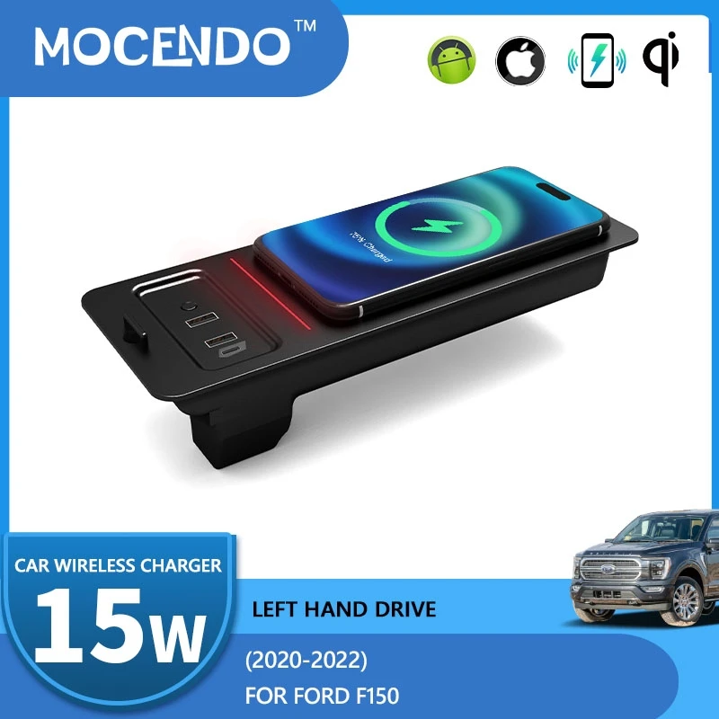 لفورد F150 F-150 لوبو CS 3500 رابتور 2015-2020 شاحن سيارة لاسلكي الهاتف شاحن سريع لوحة حصيرة اكسسوارات إلكترونيات السيارات #1