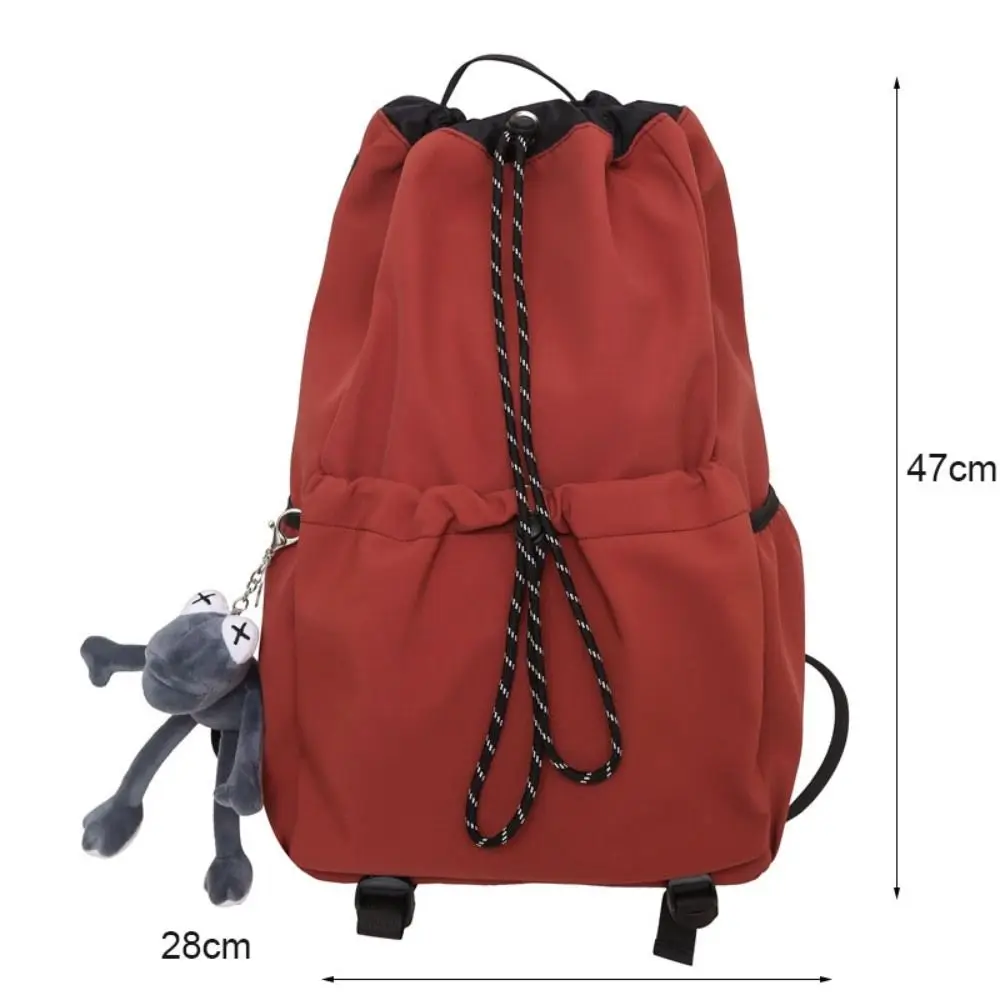 Fashion Drawstring Hiking Backpack Large Capacity Leisure School Bag Cloth Multi Pocket Travel Backpack Mountaineering