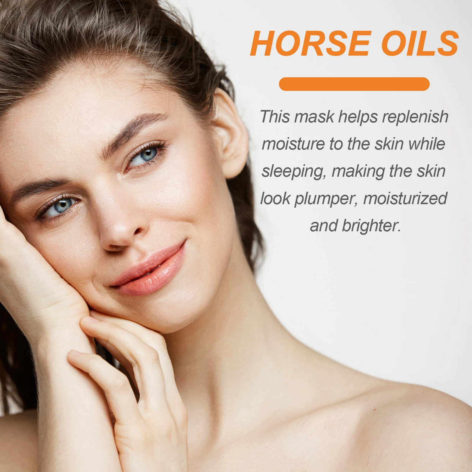 Horse Oil Brightening Sleeping Mask Lightening Skin Tone Improve Dullness Moisturizing Soften Face Absorbable Skin Care Mask Gel