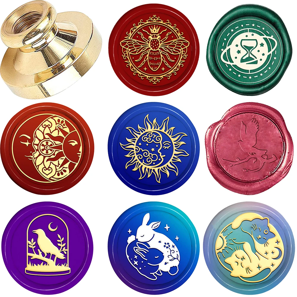 Sun Moon Planets Vintage Bees Animal Wax Seal Stamp Diy Craft Supplies Scrapbooking Christmas Wedding Invitation Decoration