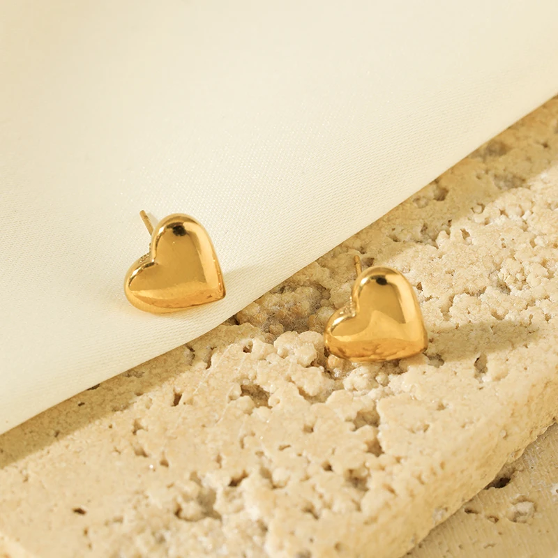 EILIECK 316L Edelstahl Silberfarbenes Glänzendes Herz-Liebes-Halsketten- und Ohrring-Set für Frauen Neues Trendiges Wasserdichtes Schmuckset – Detail 11
