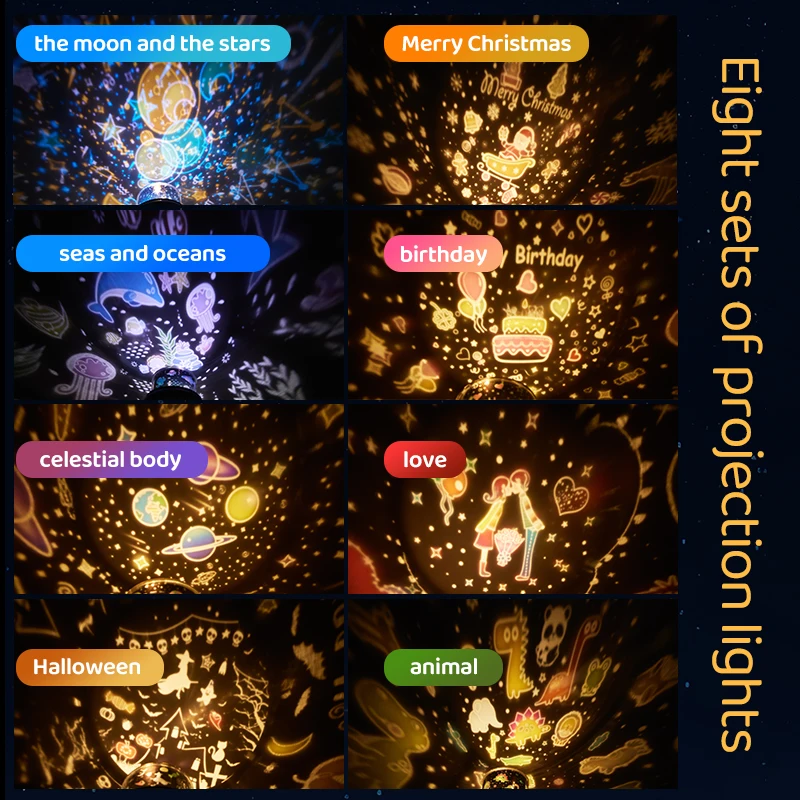 Children'S Galaxy Ocean Projection Sleep Light Cute Rabbit Projector Night Light Bedroom Party Birthday Christmas Gift