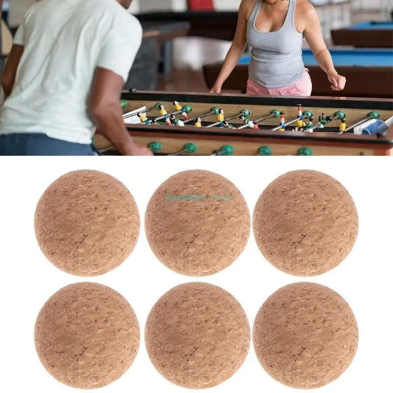 T3LD 6pcs 36mm Table Football Fussball Football Cork Solid Foosball Table Soccer Ball Machine Replacement Acces