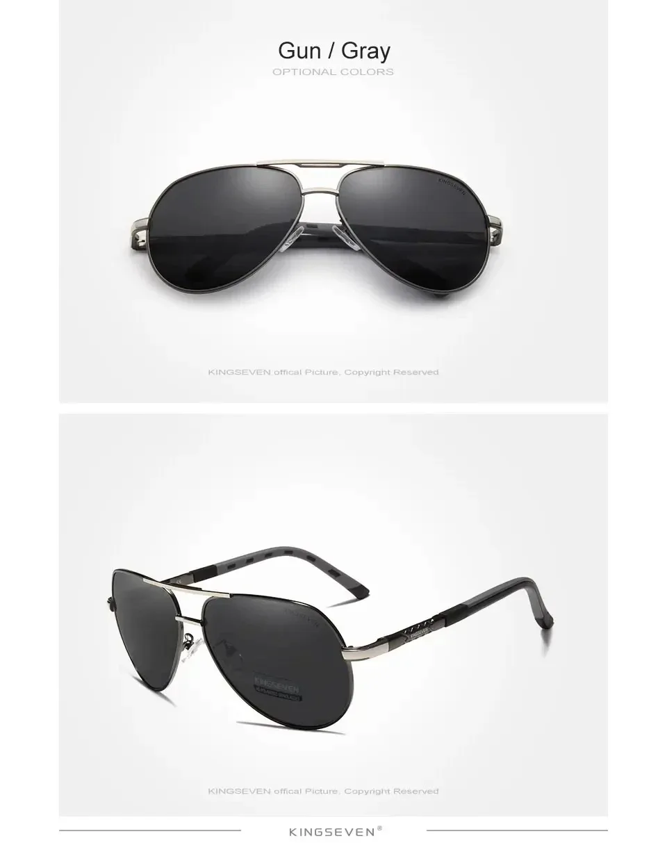 KINGSEVEN Marke Klassische Pilot männer Sonnenbrille Polarisierte UV400 HD Objektiv Luxus Retro Fahren Gläser Frauen Große Rahmen Brillen – Detail 7