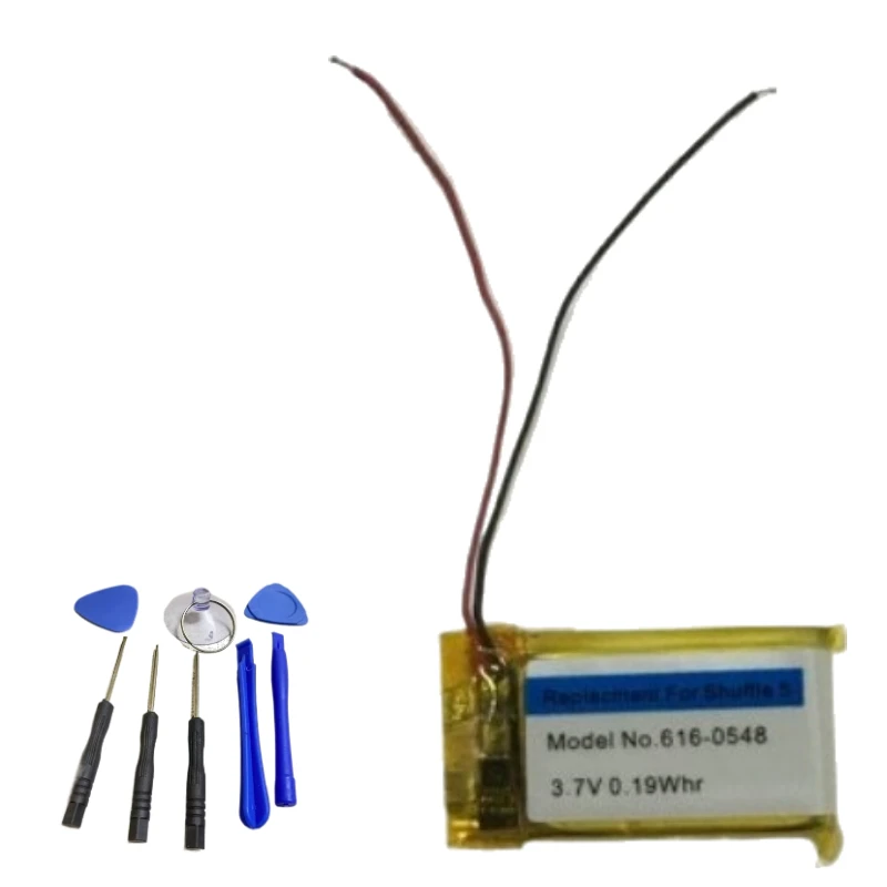 3.7V 0.19Wh 616-0548 Battery for Ipod Shuffle 4rd 5rd 6rd Generation 4 5 6 Accumulator+Tools