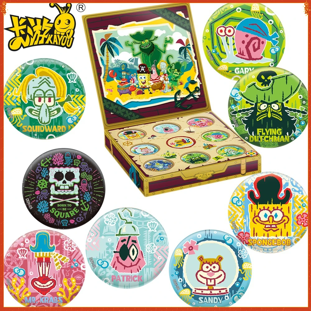 

Коллекция круглых значков из жести KAYOU «Губка Боб Сквиртстар» — очень популярные аниме-персонажи, изящные броши, подарки для детей