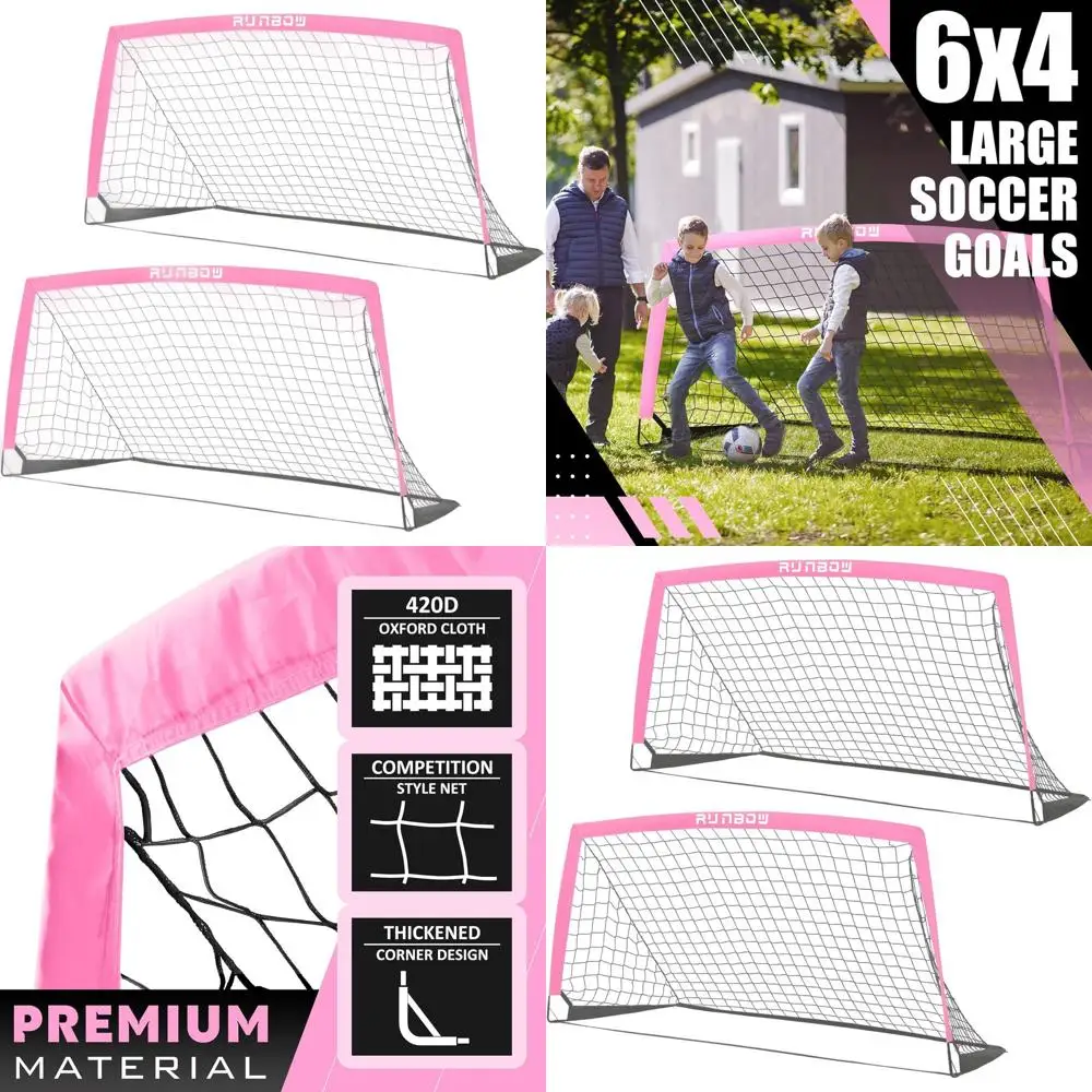 

Portable Soccer Goal for Kids and Adults - 6x4 Feet, Carry Bag Included, Ideal for Indoor and Outdoor Practice