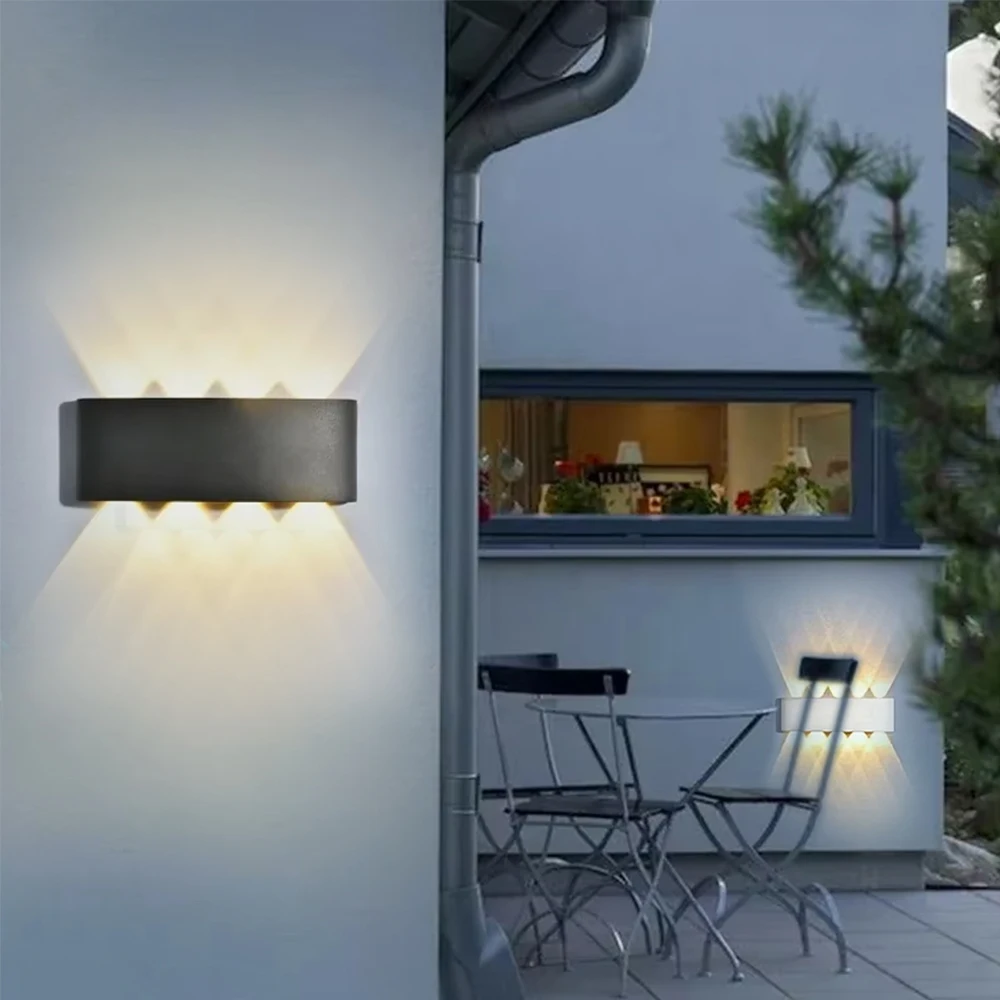 

Modern LED Wall Lights IP65 Waterproof Wall Lamp for Outdoor Garden Sconce Living Room Background Decor Black Spotlight Lighting