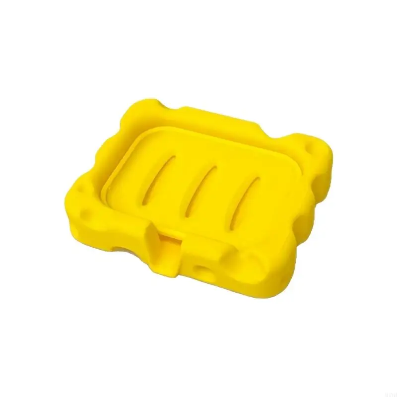Soap Dish for Bathroom Sink with Grooved Base and Water Channel Design for Shower Shelf and Kitchen Wash Area Use M4YD