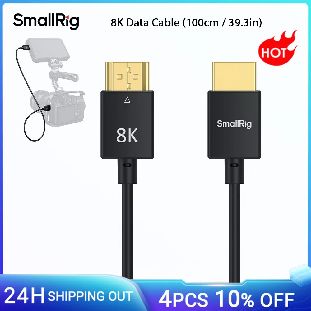 Cabo de Dados Smallrig 8K, 8K @ 60HZ, 100 Cm/39,3 Pol. com Braçadeira para Dslr, - imagem 1
