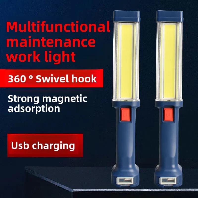 Lampe de travail LED avec faisceau fort, aimant puissant, lumière de secours rechargeable pour la réparation automobile et l'utilisation domestique, lampe de poche portable COB