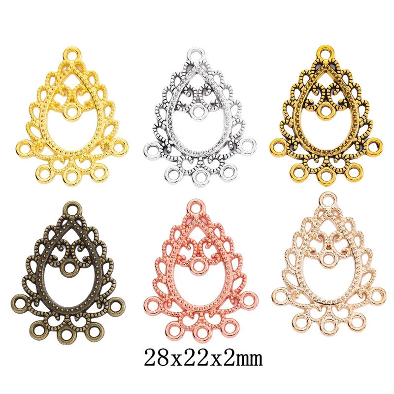 100pcs 29*22MM Zakka Style Wedding Creative Gift Back Alloy Multi Drop Jewelry, Vintage Classic Handmade Diy Sweater Necklace Pe