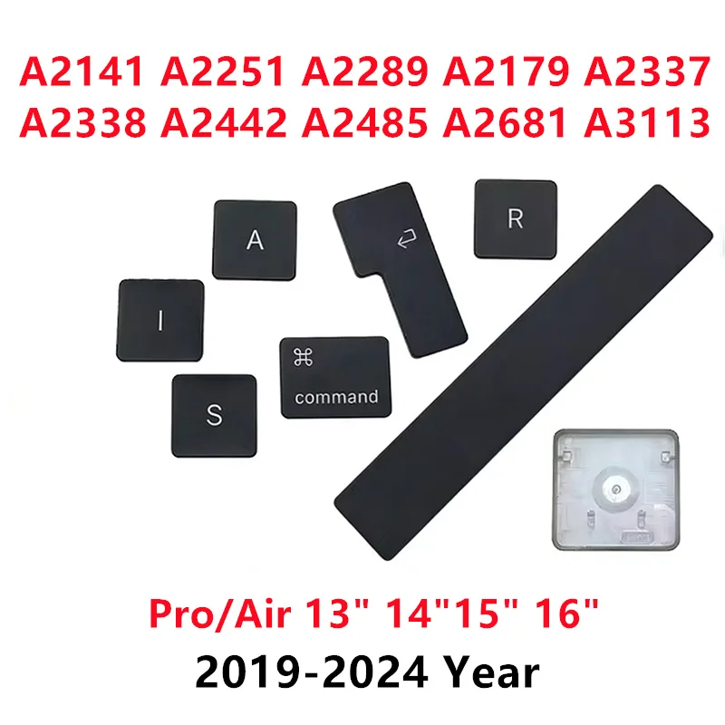 

Новые клавиши (кейкапы) A2442 A2141 A2289 A2337 A2338 A2485 A2681 A2991 A3113 для MacBook Pro 13" 14" 15" черного цвета, раскладка US/UK, замена