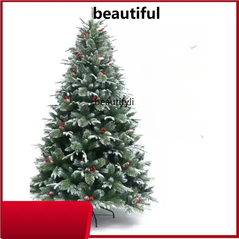 

High-end Christmas tree PE pine needle mixed 1.8 meters white dipped encryption automatic tree large H