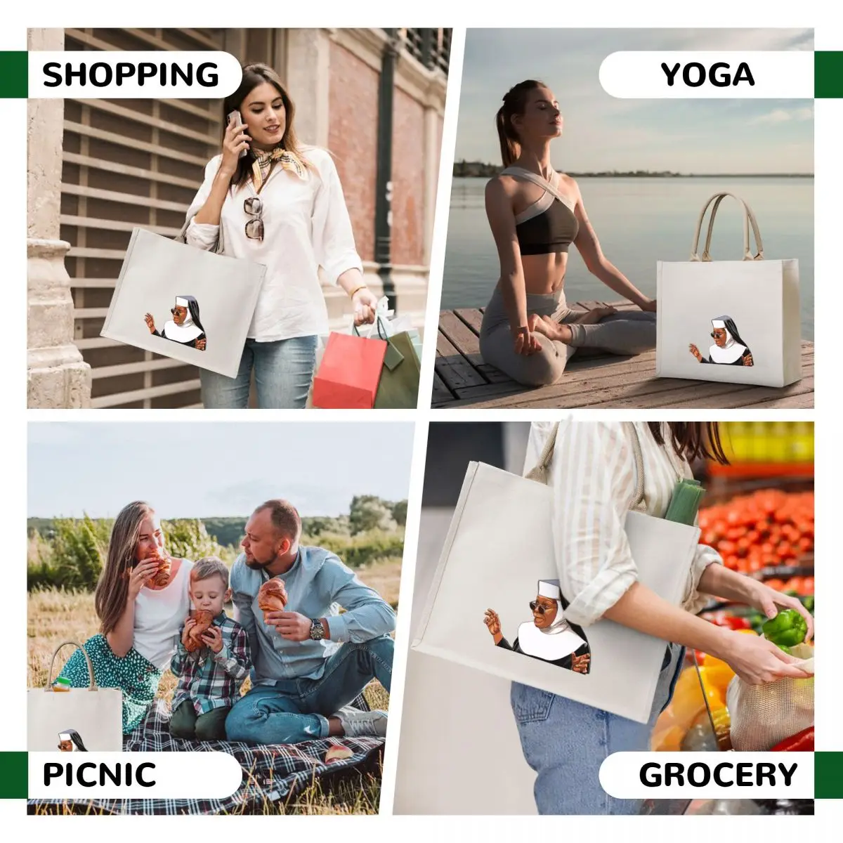 Whoopee Sister Tote Bag large tote bag Women's shopper bag cloth woman