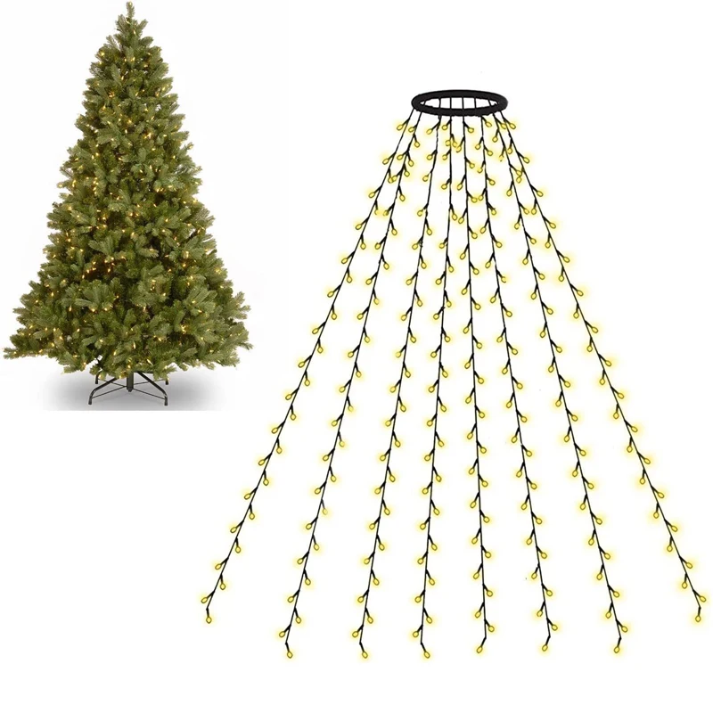 Christmas Tree String Lights with Green Ring USB Charge Christmas Lights Waterproof String Light for Outdoor Indoor Xmas Decor