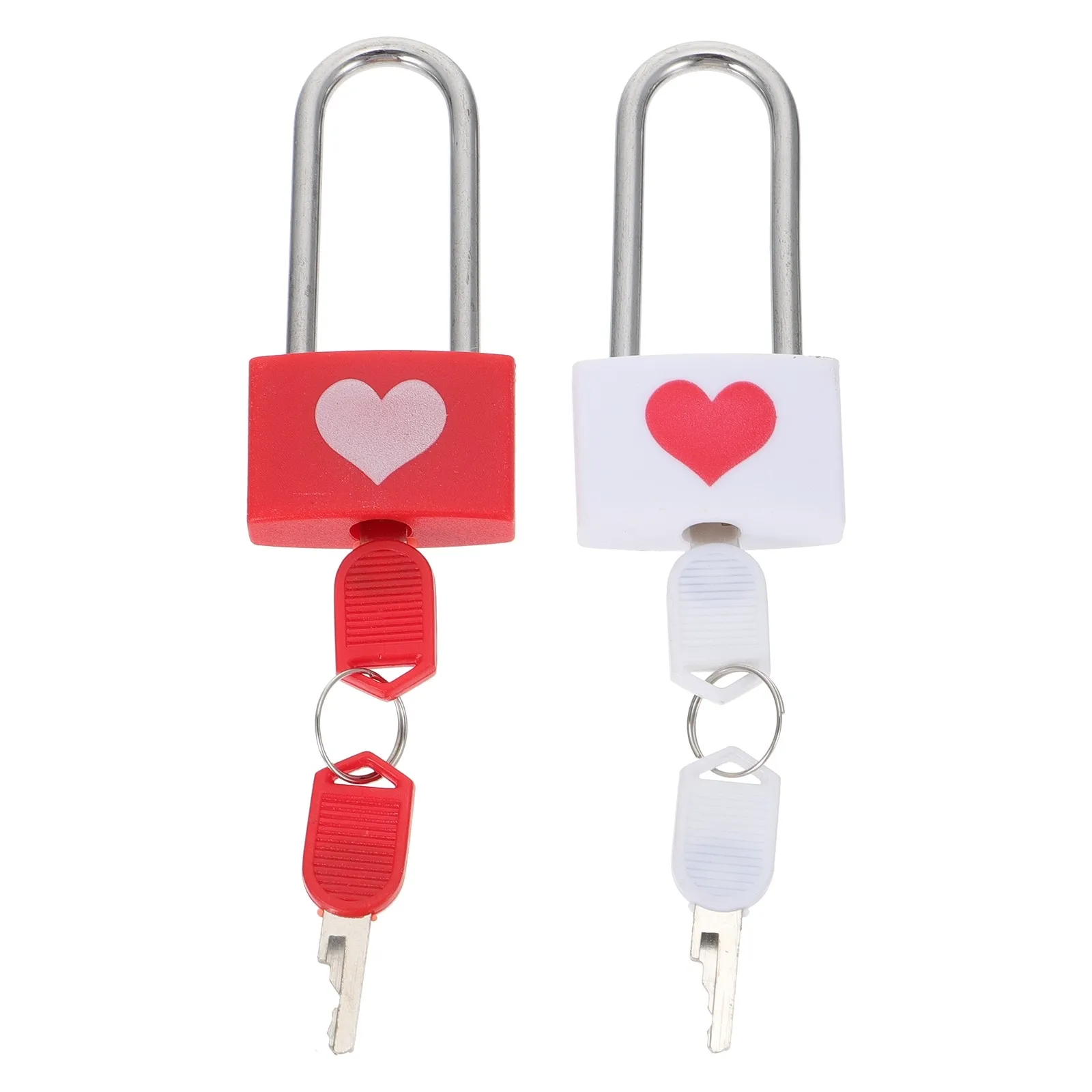 2Pcs Rustproof Mini Padlock Set, Copper Body ABS Locks with 2 Keys Each, Lightweight Portable for Luggage & Drawers