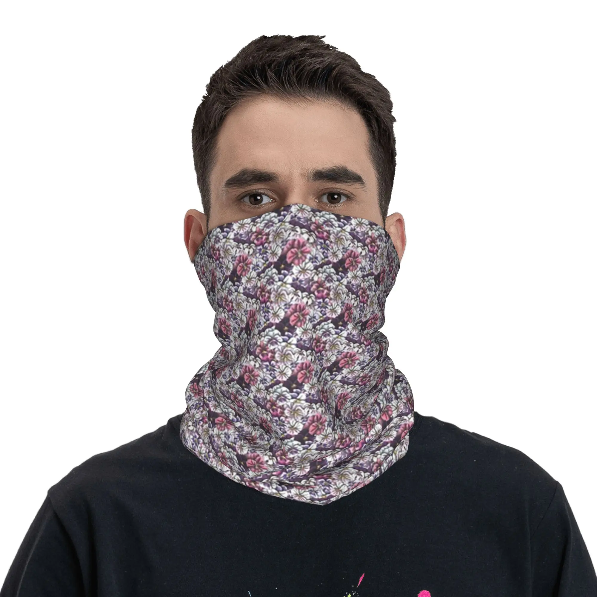 Violets Bandana Neck Gaiter Printed Mask Scarf Balaclava Running for Men Women Adult Breathable