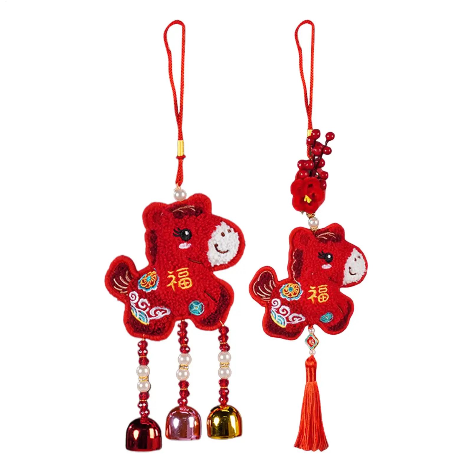 Year of The Horse Decorations Fortune Cartoon Ornaments Chinese New Year Decorations for Spring Festival Home Party Door Window