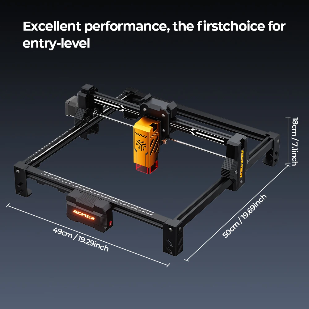 ACMER S2 7W Upgradeable Laser Engraver Working Area 300*300mm Engraving Cut Machine for Engravable Wood Leather Lacquered Metal