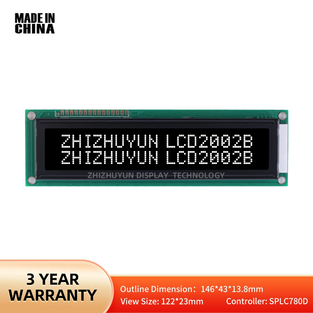 2002b Groot Karakter Scherm Lcd-Display Module Btn Black Film Meerdere Lettertype Opties Beschikbaar Engels Lcd-Scherm