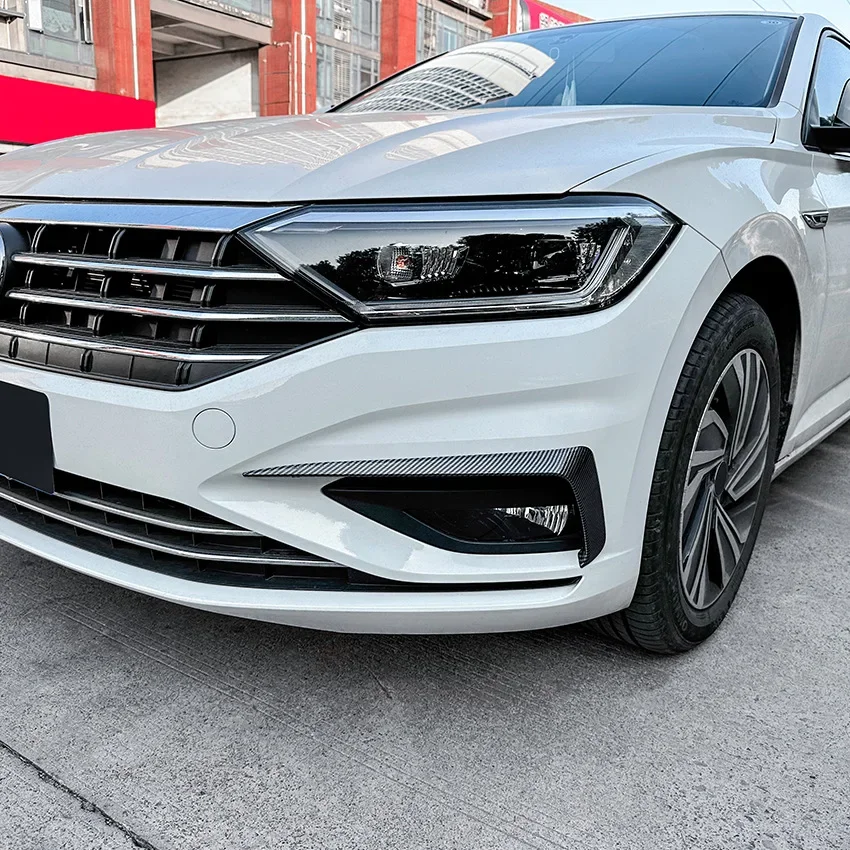 ل VW Volkswagen ساجيتار جيتا MK7 2019 ~ 2021 اكسسوارات السيارات المصد الأمامي الفاصل الجانب الزاوية الضباب ضوء Canards غطاء ملصقات