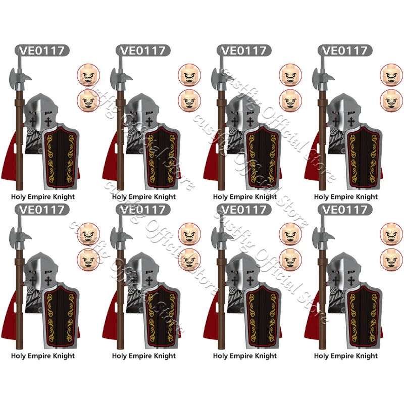 MOC Mittelalterliche Militärburg Ritter Soldat Actionfigur Baustein Lancer Guard Bogenschütze Rüstung Krieger Schild DIY Ziegel Spielzeug