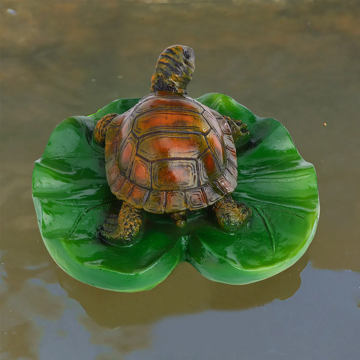 Decorative Brown Turtle Crafts Exquisite Handmade Surface Design Garden Pool Ornament Home Desktop Garden Ornament Animal