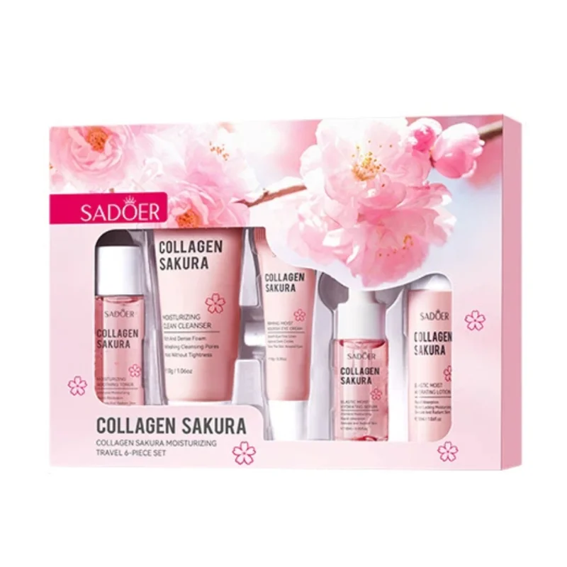 

Корейский набор для ухода за кожей Sakura: увлажняющий и питательный крем для лица, сыворотка, тоник, лосьон, крем для глаз, подарочный набор для ухода за кожей лица.