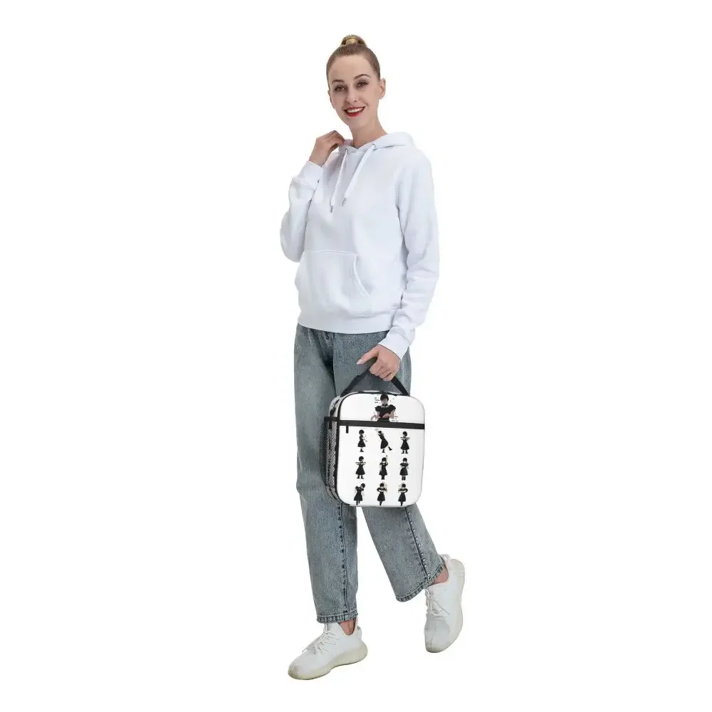 Wednesday Addams Dancing Dance Thermal Insulated Lunch Bag School Portable Bento Box Thermal Cooler Lunch Box