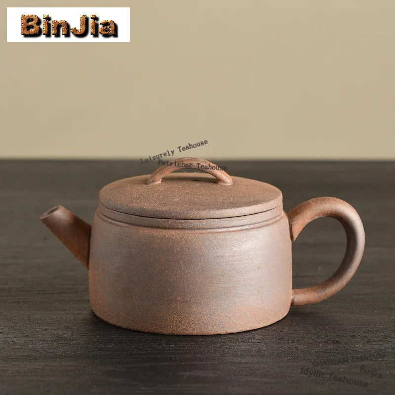 

130 мл старый каменный глиняный грубый керамический чайник ручной работы, чайник для заварки чая с шариковым отверстием, принадлежности для ча, ремесло