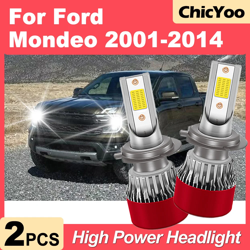 

2PCS Car LED Headlight 30000LM High Power 6000K Super White 150W Turbo Auto Headlamp Plug and Play 12V For Ford Mondeo 2001-2014
