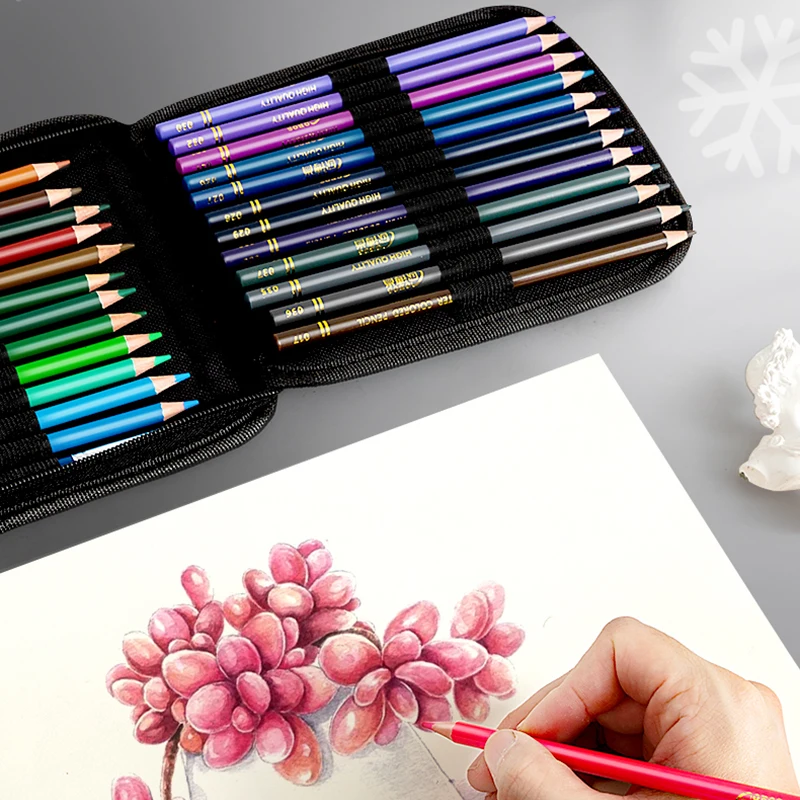 48/72/120/200 Pcs Colored Pencils Set Watercolor Drawing Pencils with Cases Professional Drawing Sketching Art Supplies