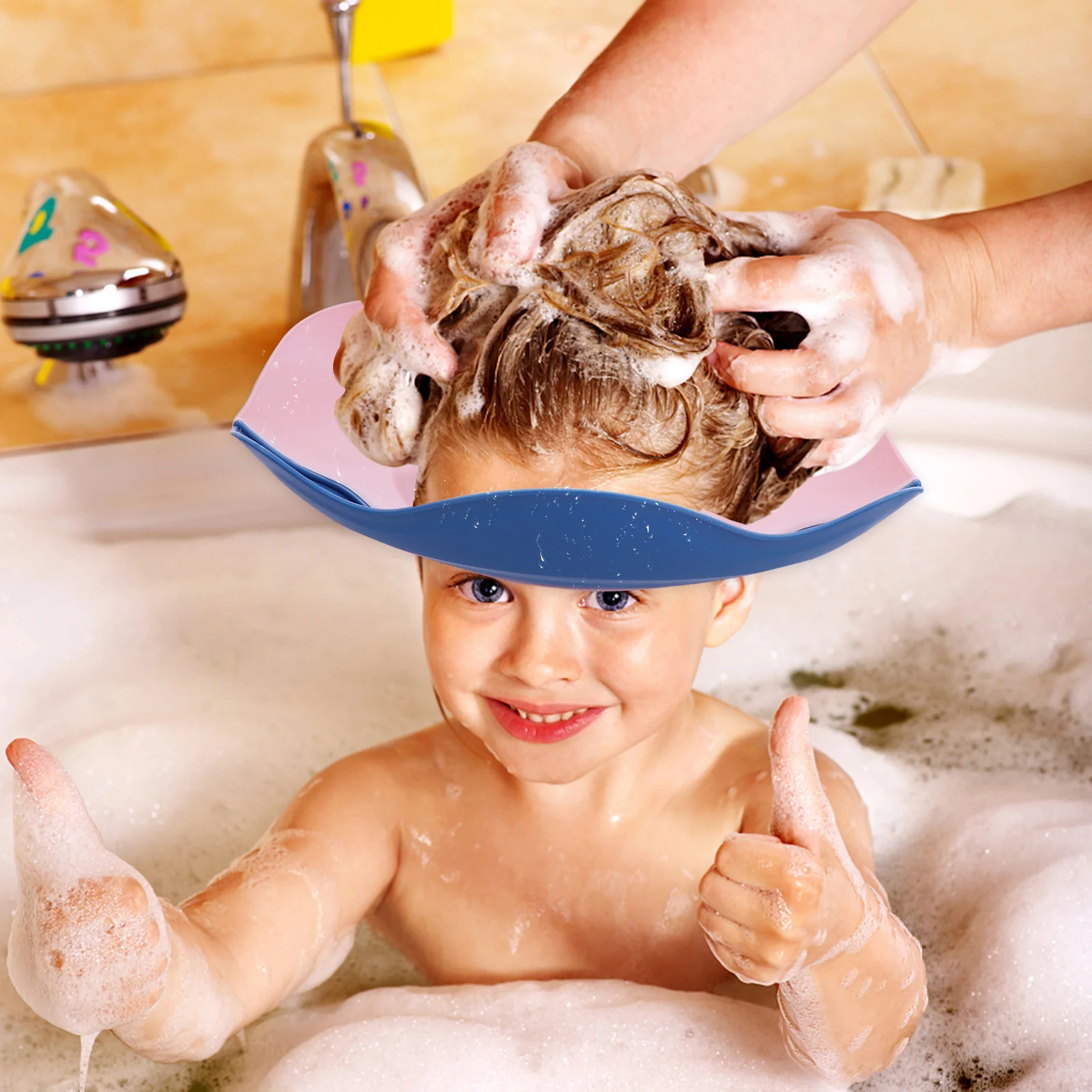 

Регулируемая детская шапочка для душа, мягкая шапочка для шампуня, шапочка для мытья волос, защита для ушей для детей, шапочки для защиты ушей