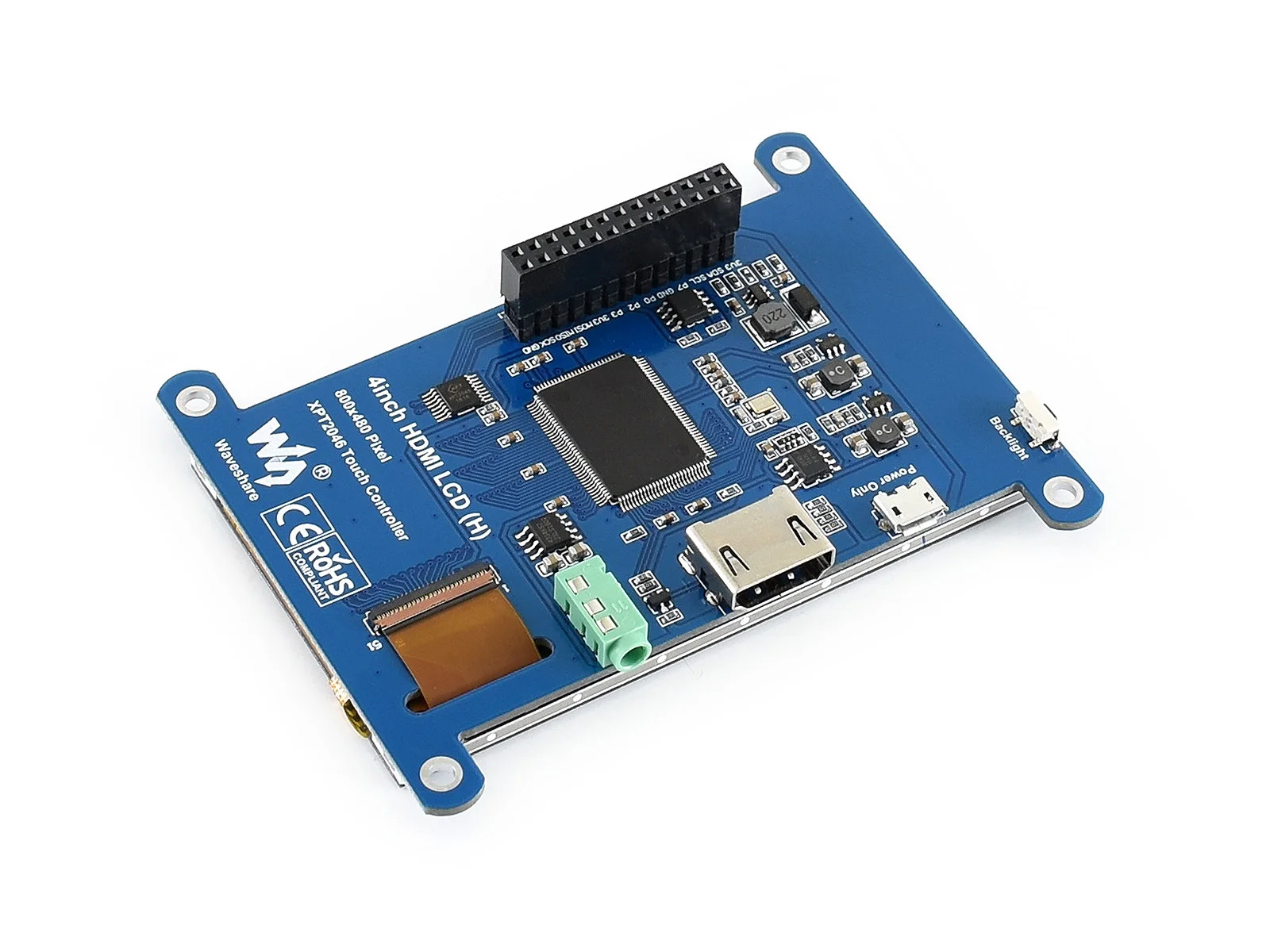 Waveshare 4 بوصة شاشة تعمل باللمس مقاوم IPS شاشة الكريستال السائل لوحة 480*800 القرار لراسبيري بي
