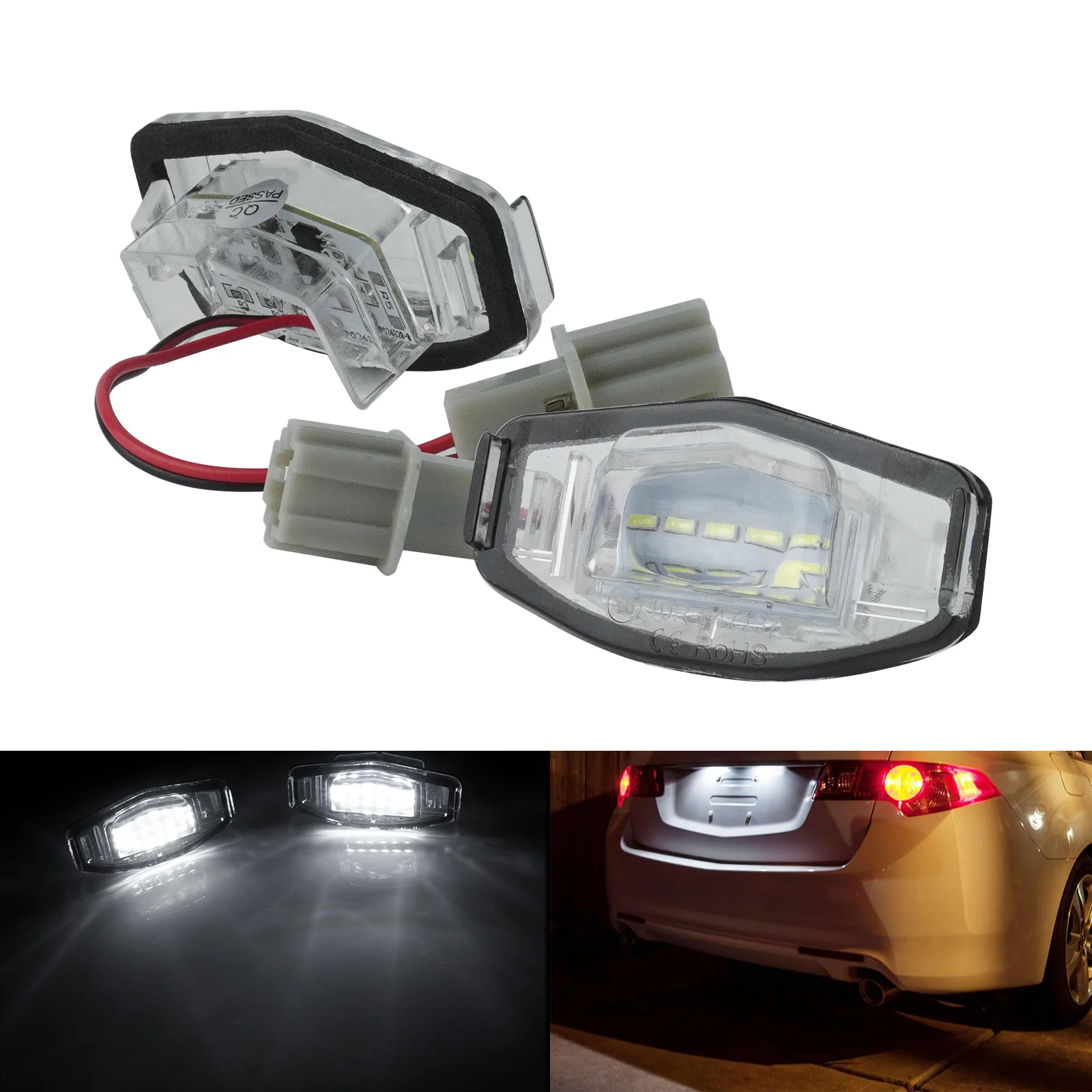 LED License Number Plate Light White For Honda Civic 01-15 Accord 4D 03-17 Odyssey 00-04 Pilot 03-08 Acura MDX RL TSX RDX TL ILX