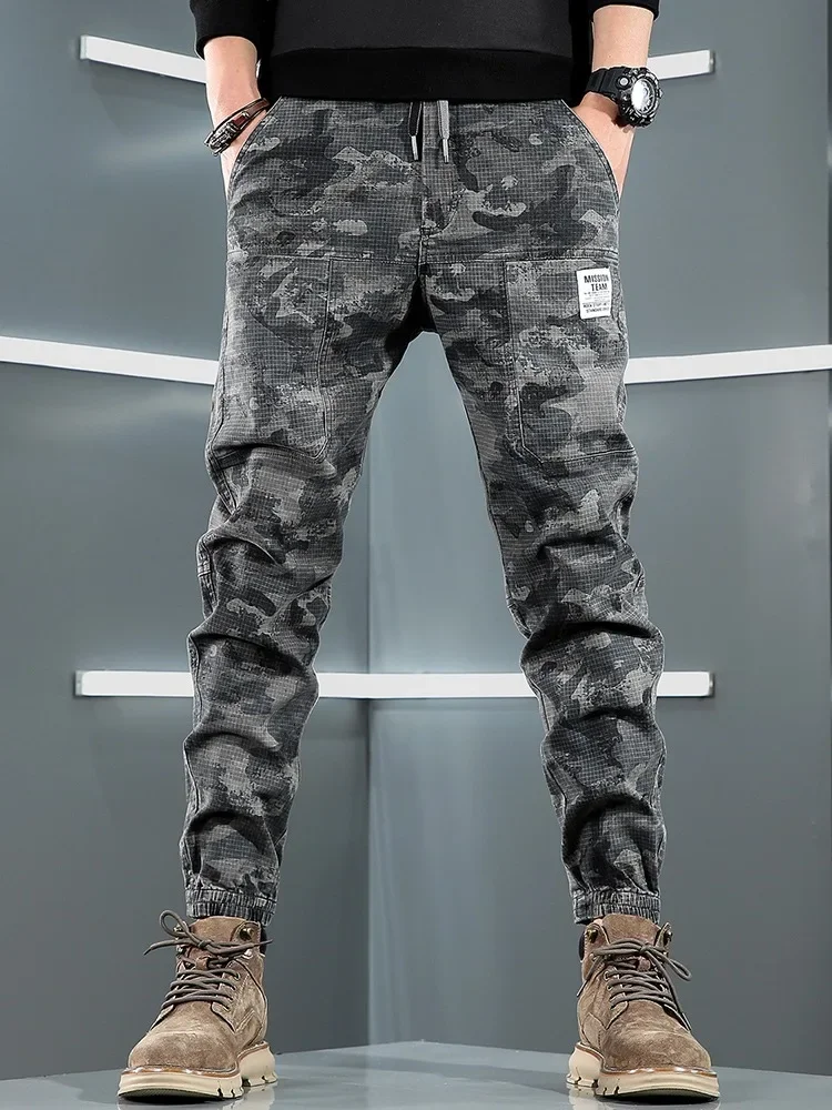 Tactical Camouflage Cargo Pants Men Sport Joggers Casual Streetwear Hip Hop Regular Fit Cotton Stretch Trousers