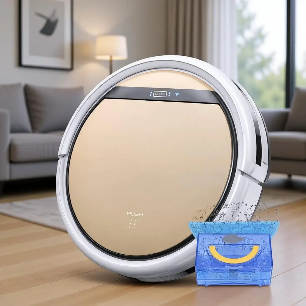 Robot Vacuum and Mop Combo with Wi-Fi/App/Alexa, Automatic Self-Charging, Slim and Quiet, Cleans Hard Floors, Carpets and Pet Ha