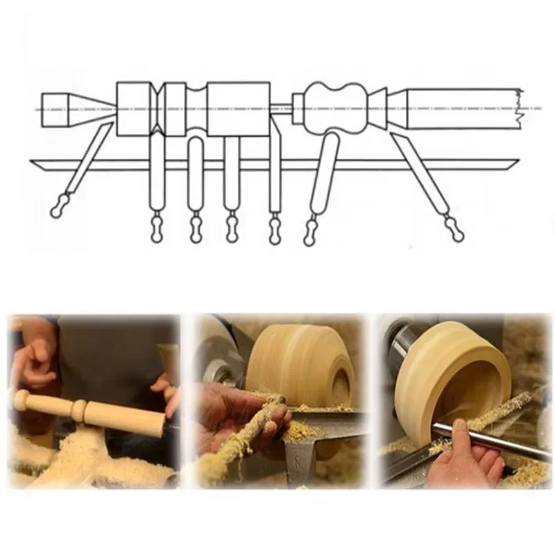 

Набор долот с ручкой из черного ореха, деревообрабатывающие токарные инструменты, токарный станок из быстрорежущей стали для мастеров и столяров