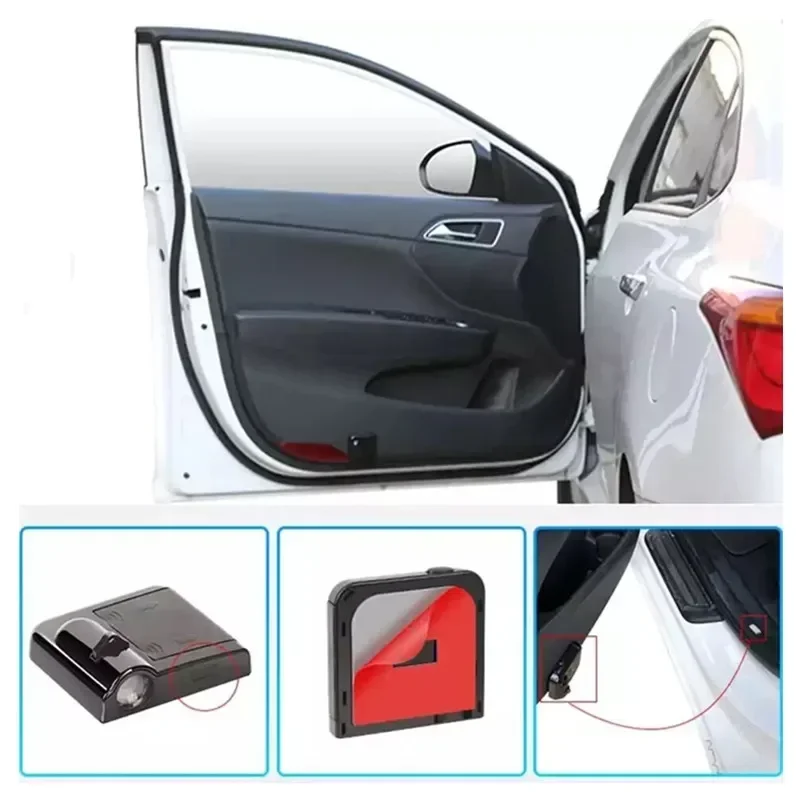 LED Wireless Car Door Welcome Shadow Projector Courtesy Step Light For Hyundai N NLINE  i30 i30n Kona Santa Elantra Tucson SOUL