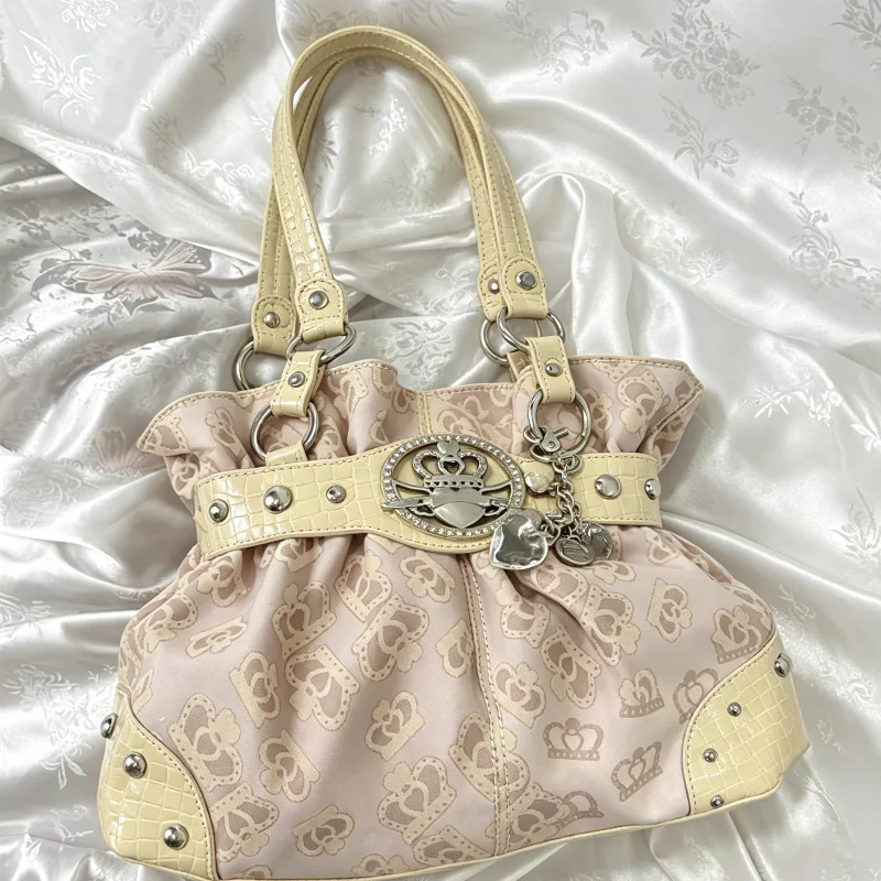 Y2k Hot Girl Unterarmtasche, Millennium Spice Chic Retro Schultertasche, Süße Coole PU-Leder Casual Große Kapazität Tragetaschen