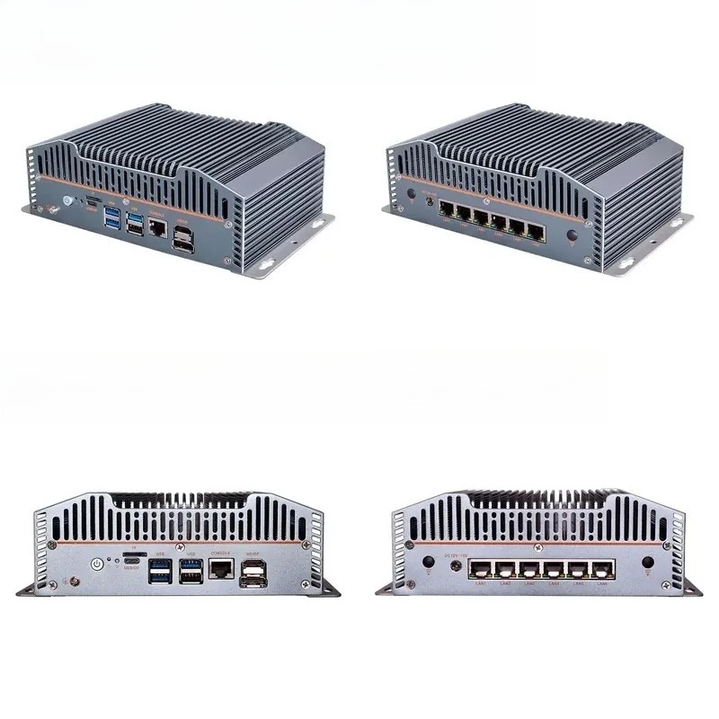 Piesia Fanless Soft Router Firewall Mini PC 12th Gen I7-1360P 6x 2.5G LAN 2Xnvme SSD Win11 DDR5 Mini Desktop Computer