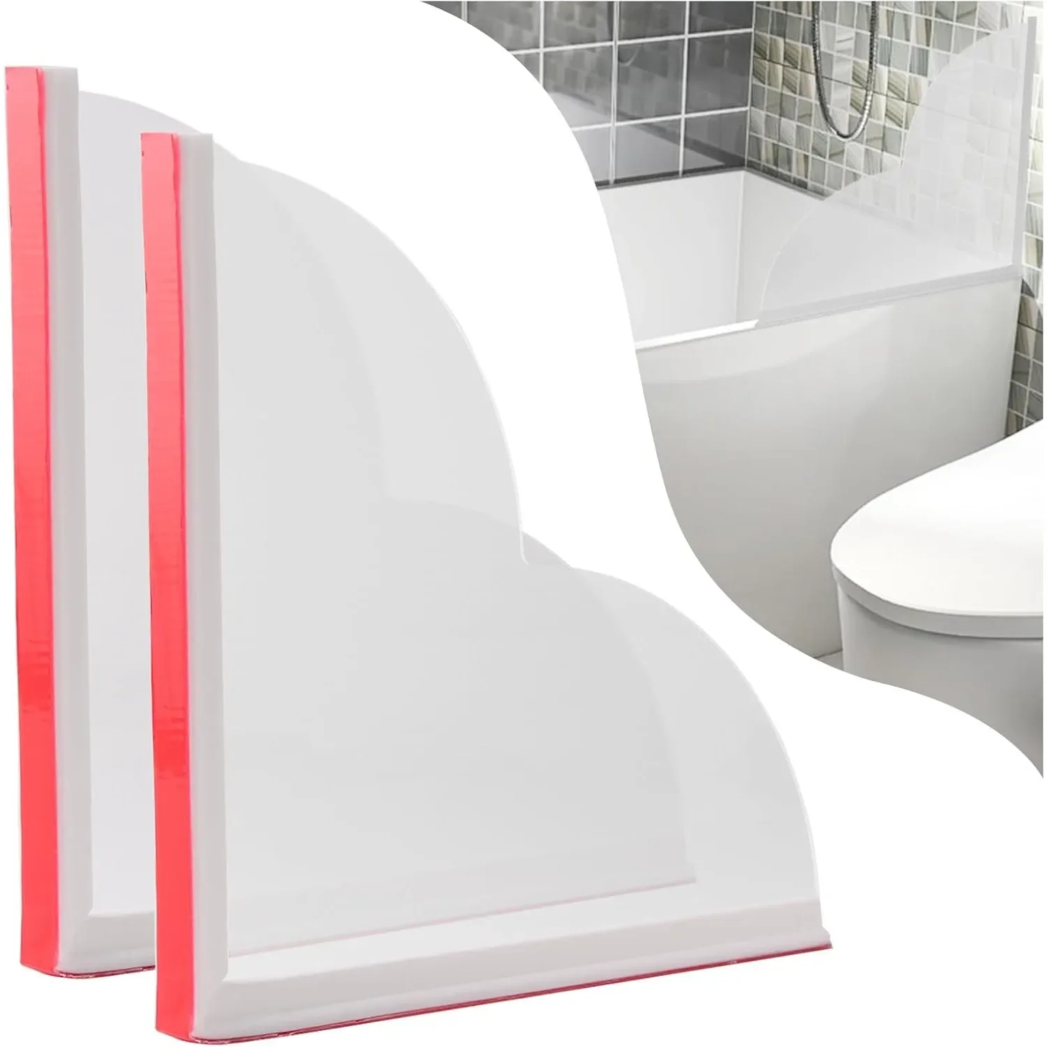 2 Stück Silikon-Spritzschutz für Badewanne, Wasserblocker, Sicherer Dichtungsring, Dusch-Eckenschutz, Badewannen-Eckfüller für Zuhause