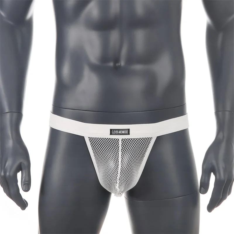 CLEVER-MENMODE Jockstrap Underwear Men Thong Sexy Mesh G String Jock Strap Erotic Panties Backless G-String Homme Underpants